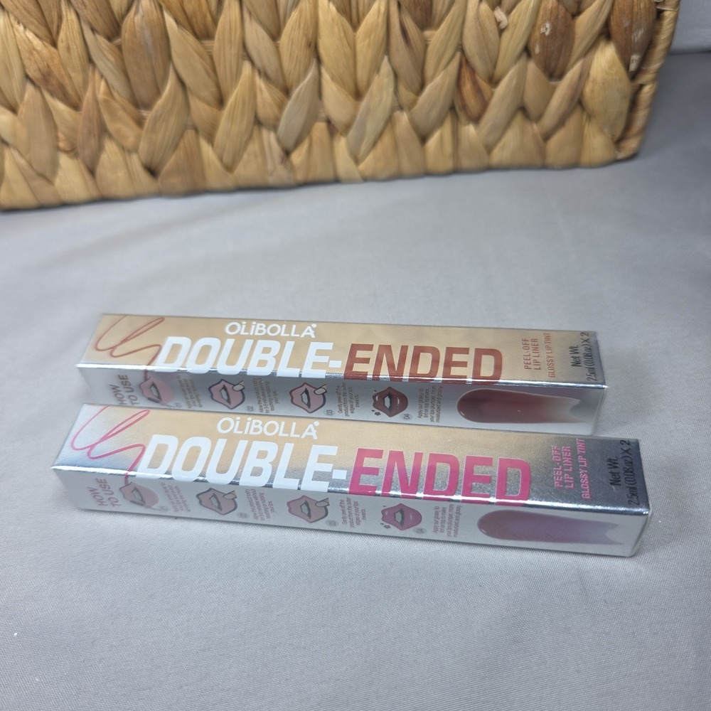 2 Piece Peel Off Lip Stain Tint Liner Pink & Brown Set